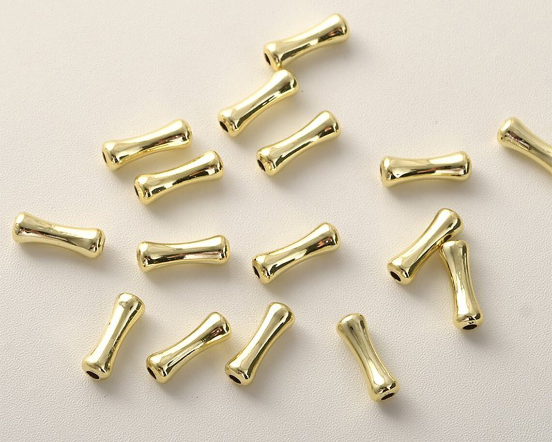 Positioning Bead 30PCS 14K Clad Gold Bone Shaped Positioning Beads Bamboo - Etsy