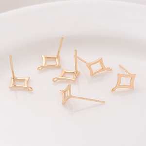 10PCS Gold Filled 925 Silver Ear Needle Handmade DIY Diamond Earrings Fashion Jewelry Accessories Silver Ear Needle Earring Accessories