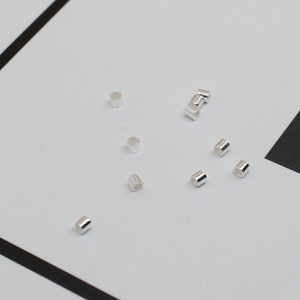 50PCS 1.5*1.7mm , Positioning Tube, Positioning Bead, Positioning Slide Tube, DIY Handmade Jewelry Bracelet Positioning Accessory 925 Silver