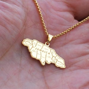 Jamaica Map Necklace, Caribbean Island Pendant, Heritage Jewelry, Unisex Jamaica Gift, Travel Keepsake, Christmas Holiday Gift image 6