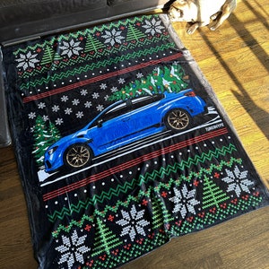 Ugly Christmas Blanket - Subaru WRX