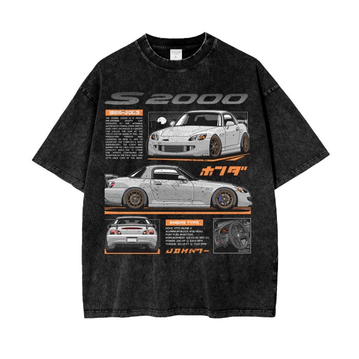 Mugen Honda S2000 Vintage T-shirt - Oversize and Heavyweight - Car