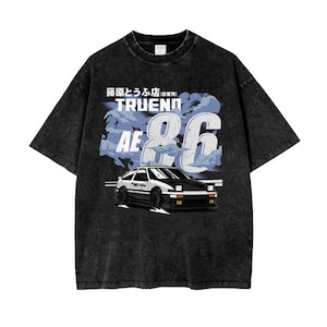 Trueno AE86 - Toyota Vintage T-Shirt - Oversize and Heavyweight - Car Guy Holiday Gift - JDM Shirt, Toyota 86, Initial D Shirt, Takumi