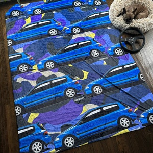 Honda Civic EG Hatchback Blanket - Captiva Blue - All-Over-Camo Limited Print