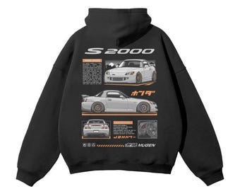 Mugen Honda S2000 Hoodie!  Premium Cotton, Heavyweight Cut - Car Guy Holiday Gift - JDM Honda - S2000 Hoodie, Type R, Civic Gift, Integra