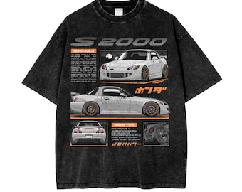 Mugen Honda S2000 Vintage T-Shirt - Oversize and Heavyweight - Car Guy Holiday Gift - JDM Honda - S2000 Hoodie, Type R, Civic Gift, Integra