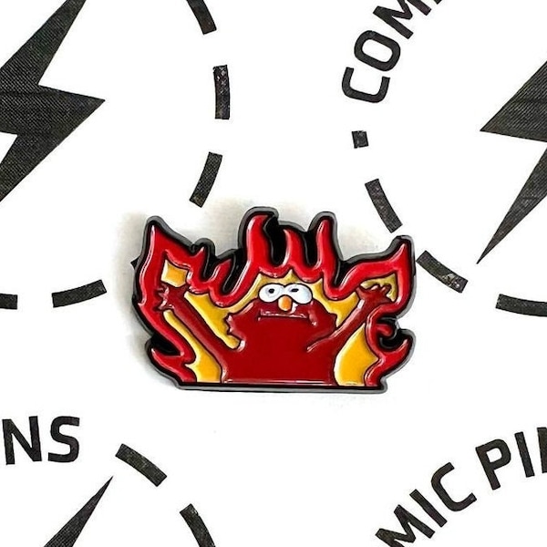 Elmo Rise / Hellmo / Elmo Fire - Meme - Enamel Pin