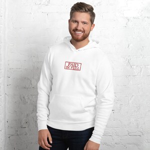 Pagado en sudadera con capucha bordada completa, sudadera con capucha empresaria, sudadera con capucha Hustle, sudadera con capucha pagada, sudadera con capucha hip-hop, sudadera con capucha de invierno, sudadera con capucha de letra roja, sudadera con capucha