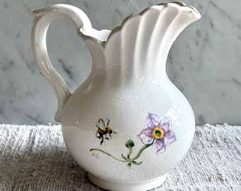 Hand painted vintage ironstone pitcher