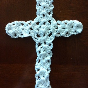 Crochetquility crocheted cross, Crochetquility Christmas cross ornament, Crochetquility handmade Christmas ornament