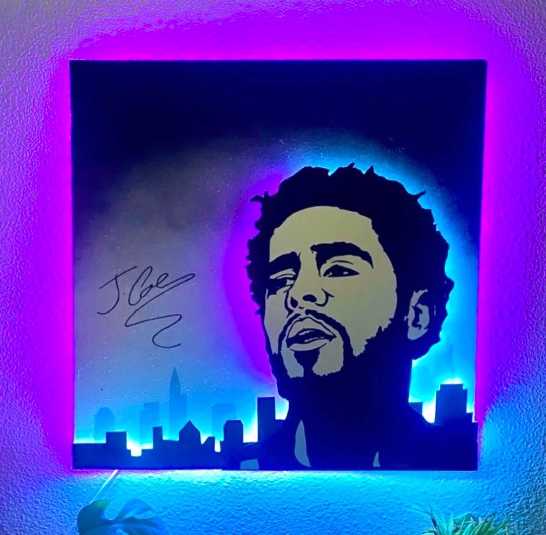 J Cole Handmade 20x20 Inch Backlit LED Wall Art. Etsy