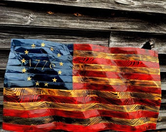 Handmade Wooden American Flag Wall Art: Patriotic Home Decor