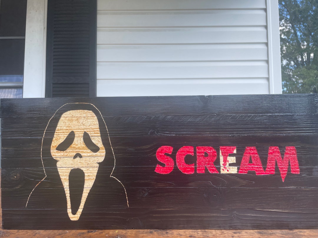 Scream Halloween Rustic Wooden Sign - Etsy
