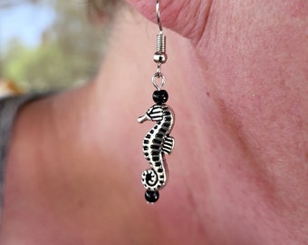 Seahorse Drop Earrings for Women/Girls, **Hypoallergenic Nickel-Free Ear Wire**