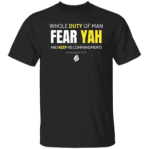 FEAR YAH Tshirt Halten Sie die Gebote Unisex Yahuwah Yahushua