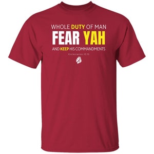 FEAR YAH und halten Sie die Gebote Tshirt Unisex Yahuwah Yahushua