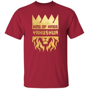 Gold King of Kings Tshirt Lion of Judah Yahushua