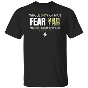 FEAR YAH Tshirt Camo Halten Sie die Gebote Unisex Yahuwah Yahushua