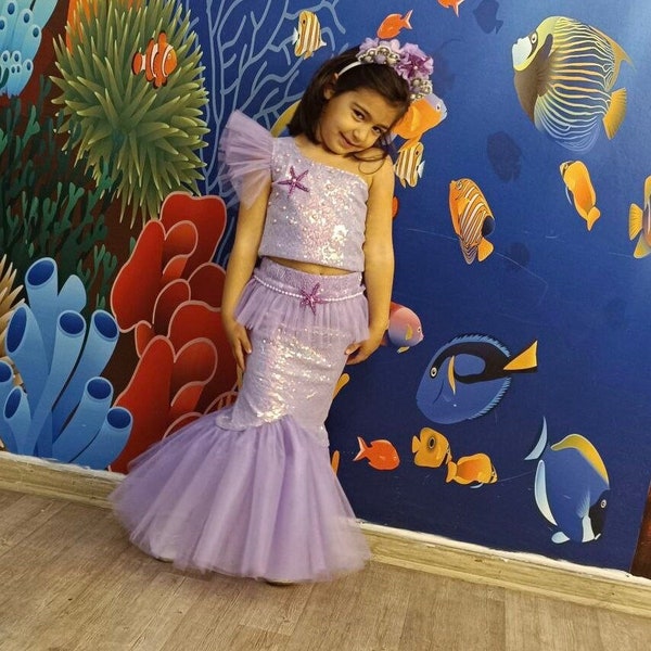 Mermaid Birthday Party Dress, Ariel Little Mermaid Costume, Mermaid Halloween Costume,mermaid costume,mermaid dress