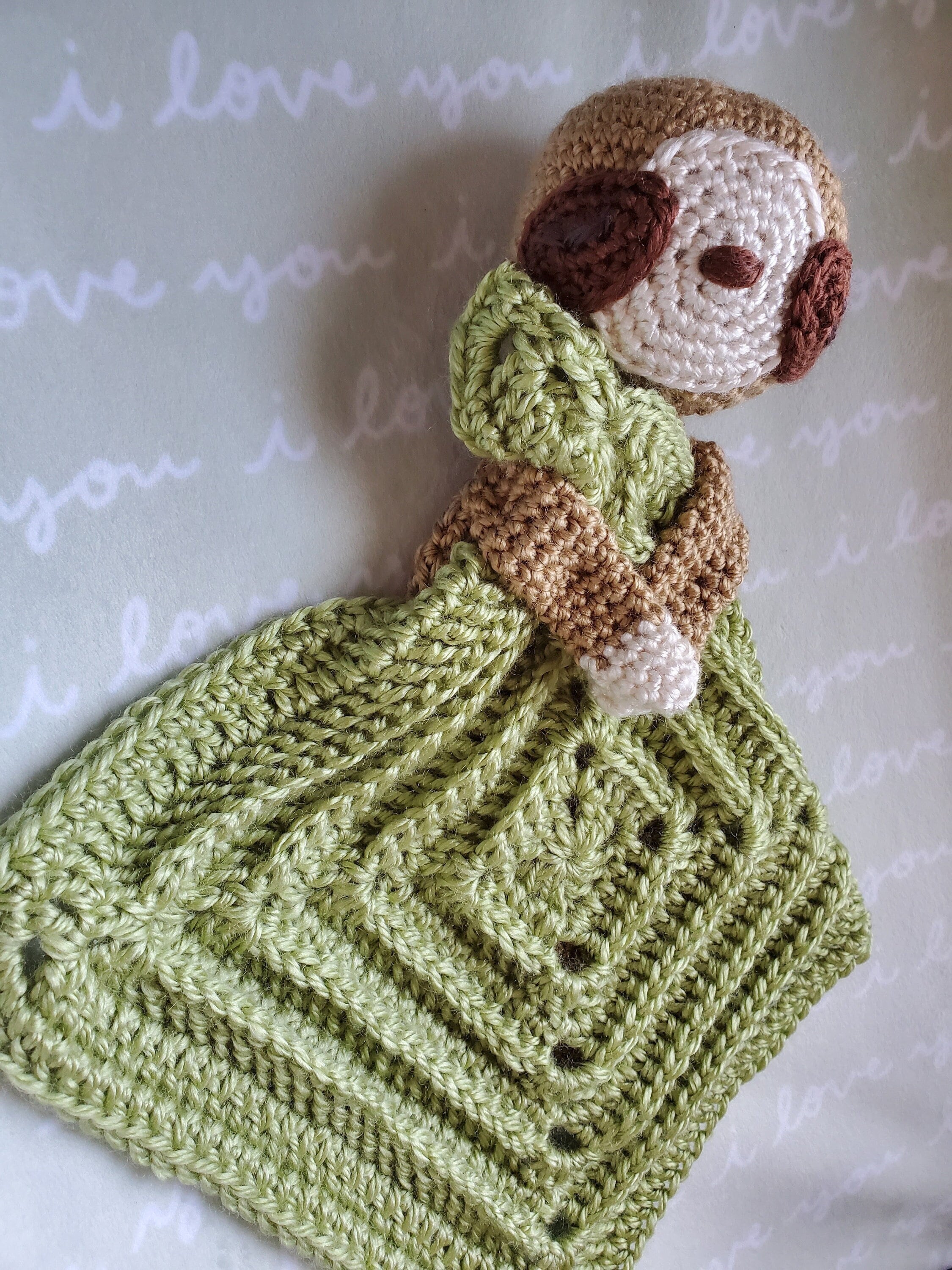 38 Crochet Leaf Patterns To Welcome Fall With Appliqués, Garlands, and Botanical Details 22 Sloth and Leaf Lovey Pattern Only