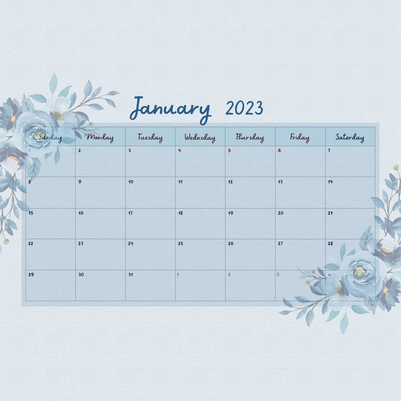Calendar Desk Pad Floral A3 PDF - Etsy Australia