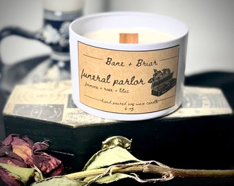 Funeral Parlor Candle | 6oz | Gothic Home Decor | Soy Wax | Wood Wick