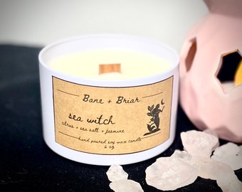 Sea Witch Candle | 6oz | Gothic Home Decor | Soy Wax | Wood Wick