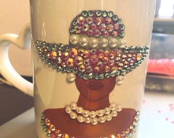 Pink & Green Bling Mug