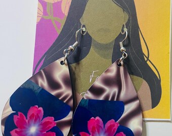 Pink Flower Earrings