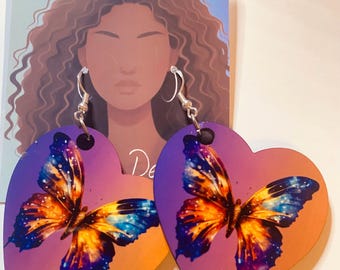 Butterfly Heart Earrings