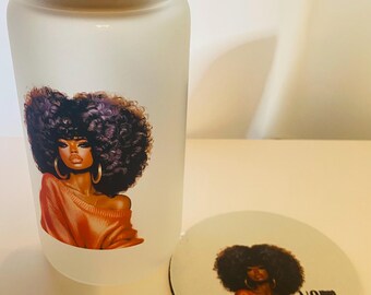 16 oz Frosted  NoDrama Mug and coaster