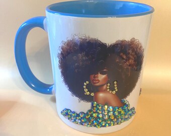 Black Beauty Blink Mugs - Blue - Faith Hope Love
