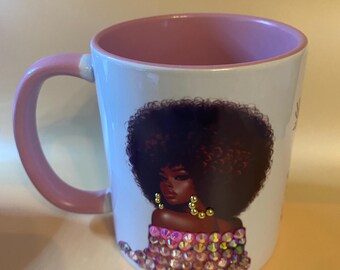 Black Beauty Blink Mugs - Pink Faith over Fear