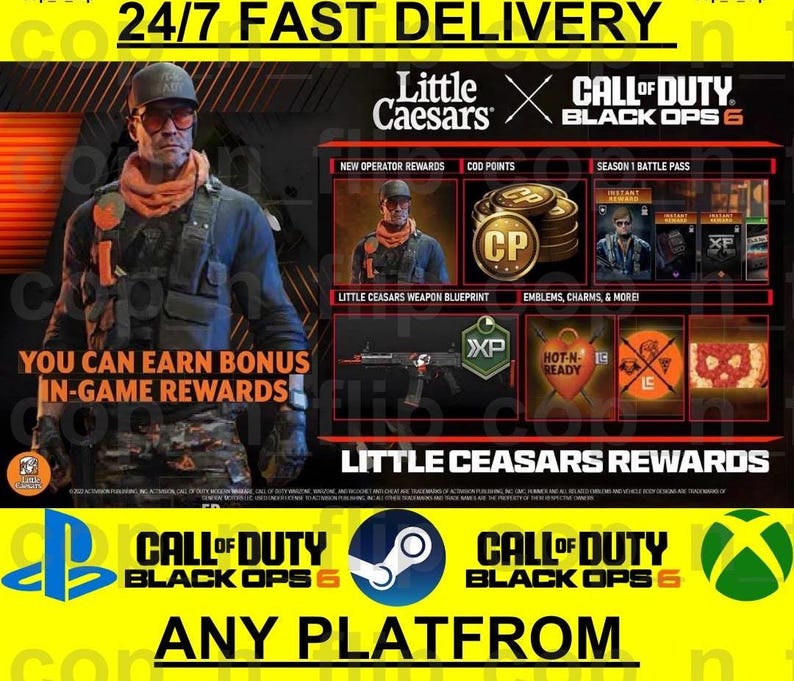 Call of Duty Black Ops 6 BO6 Little Caesars Promo Codes FAST DELIEVRY ...