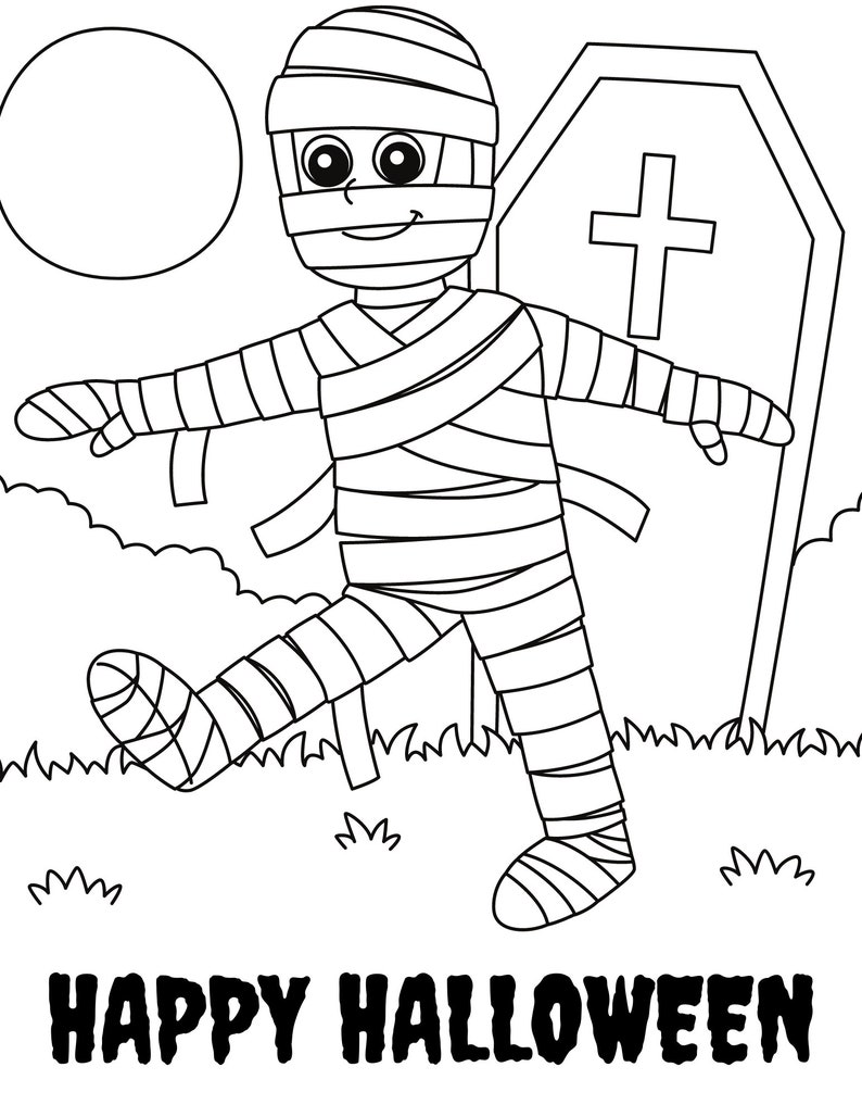 Halloween Stationary and Coloring Pages for Kids - Etsy