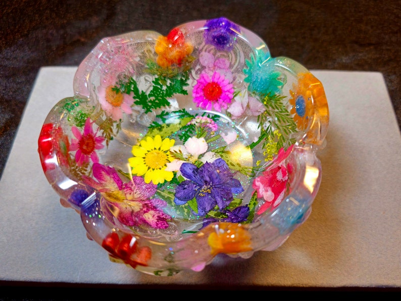 Dried Flowers & Resin Flowers Decorative Bowl Etsy