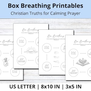 Kristen Box Andningsposter och Kort | Meditation i Bibeln | Ångest och Mental Hälsa | Andliga Discipliner
