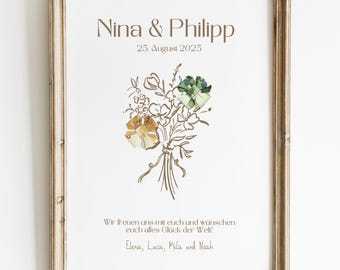 Flower wedding gift | Personalized wedding gift | Wedding cash gifts | Gift for the bride and groom