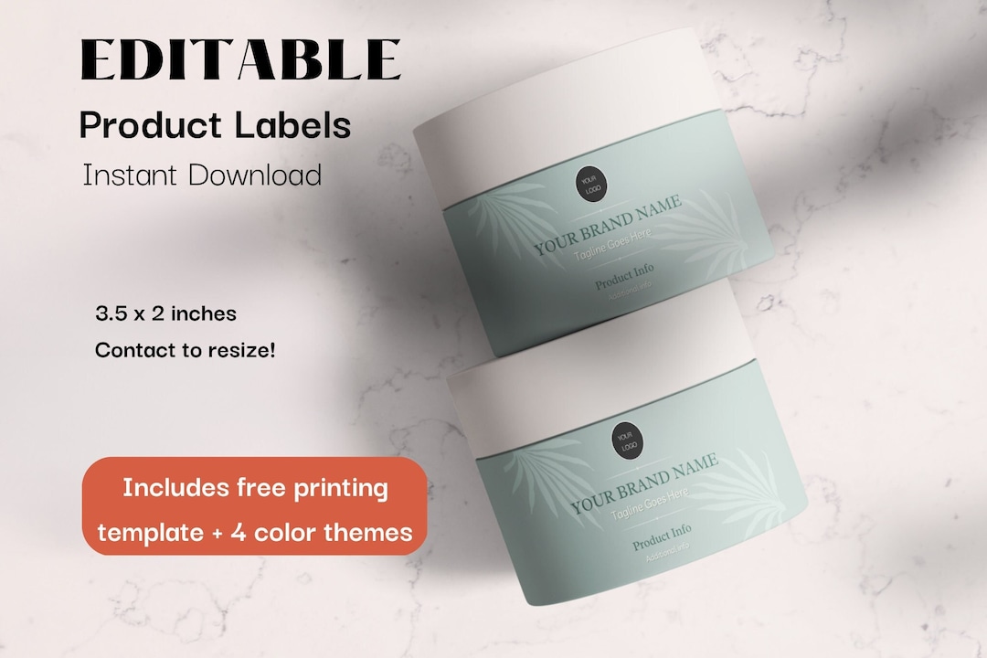 Editable Simple Leaf Product Label Sticker Template Printable Etsy