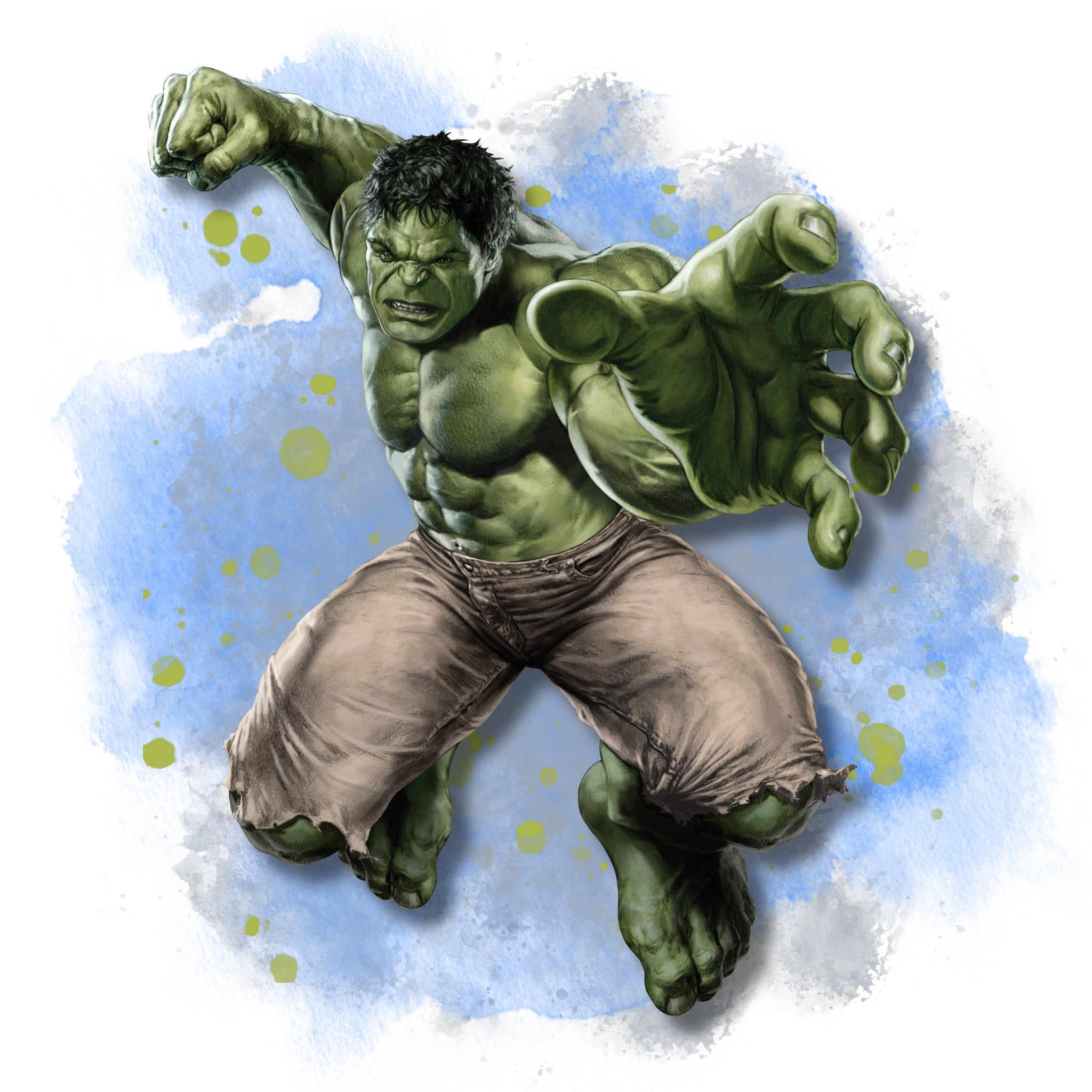 Hulk Watercolor, Hulk Clipart, Hulk Png, Bruce Banner Clipart, Avengers
