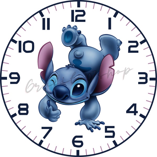 Stitch themed wall clock design, wall clock design, clock clipart, stitch clipart, stitch png