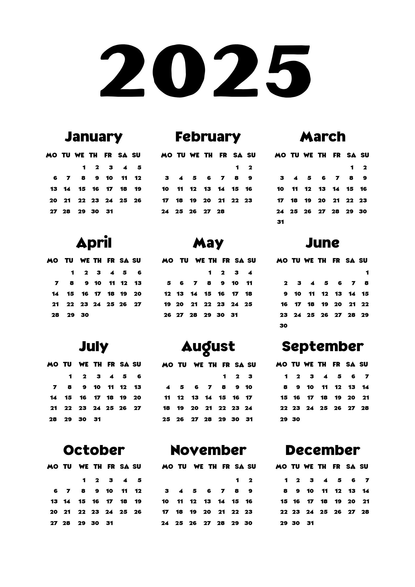Calendar 2025 Png, Calendar Png, 2025 Calendar, Transparent Background ...