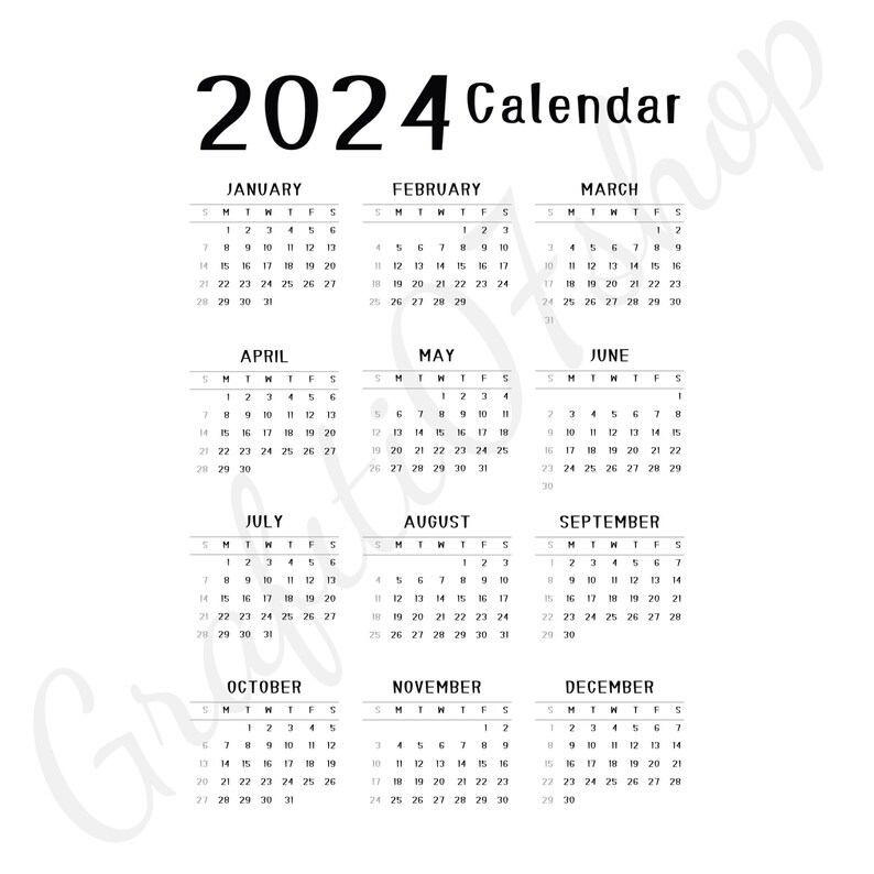 Calendar 2024 New Year Calendar 2024 Png Transparent Background