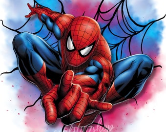 Disegno ad acquerello Spiderman, clipart Spiderman, Spiderman png, clipart super eroe, clipart Avengers, download istantaneo