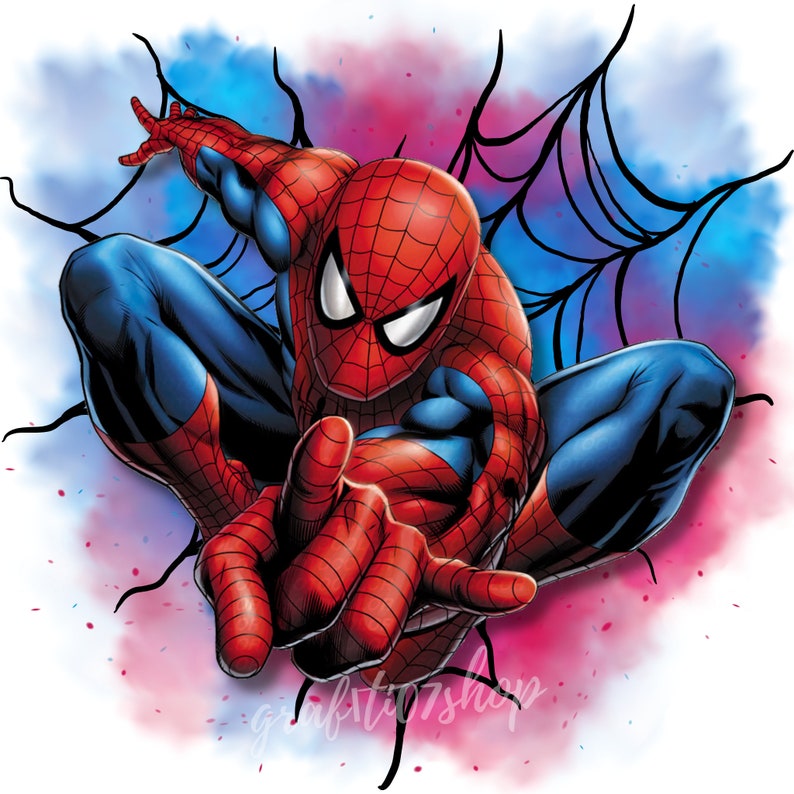 Spiderman Aquarell Design, Spiderman Clipart, Spiderman png, Superheld Clipart, Avengers Clipart, sofortiger Download Bild 1