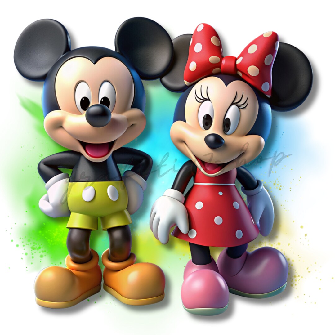 Mickey and Minnie Mouse PNG, Watercolor Design, Clipart, Transparent ...