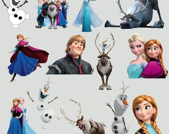 Frozen character png bundle, Frozen clipart, the land of Snow clipart, princess Elsa clipart, princess Anna clipart, Olaf clipart, nokk png