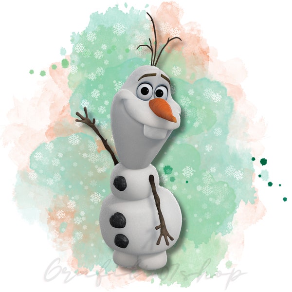 Olaf watercolor design, Olaf transparent background design, Olaf clipart, Olaf png, Frozen clipart