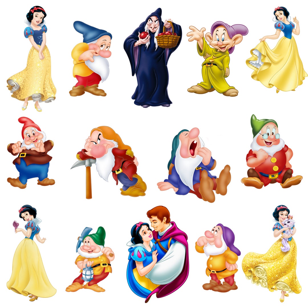Snow White and the Seven Dwarfs Png Bundle, Snow White, Clipart, Seven Dwarfs, Witch ...