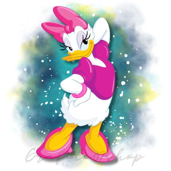 Daisy duck watercolor design, Daisy duck clipart, Daisy duck png, Daisy duck transparent background